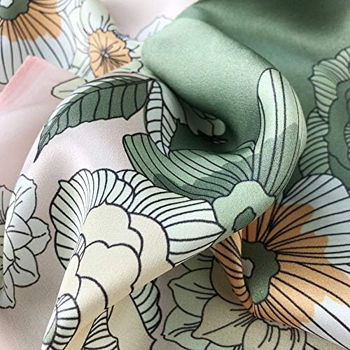 ANDANTINO 100% Mulberry Silk Scarf -21” Lightweight Square Neckerchief – Breathable Digital Printed Scarves with Gift Packed