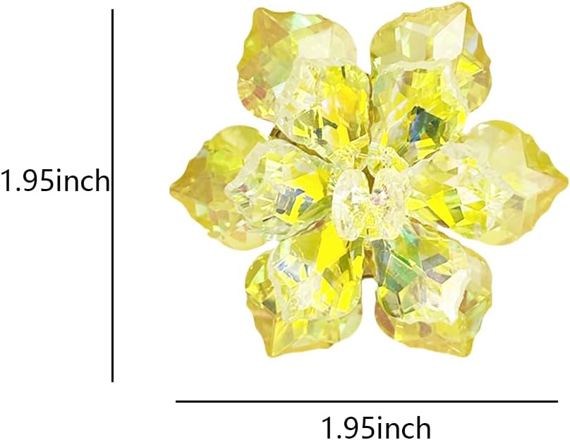 Rhinestone Sunflower Brooch Pin for Women Red Black Purple Large Flower Broochs Snowflake Brooch Marquise Wreath Brooches Jewelry