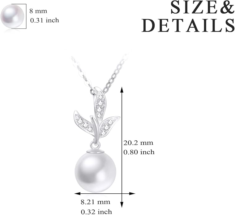 14k Gold Diamond Pineapple Pearl Necklace for Women, 14 Carat Gold Jewelry Gifts, Christmas Present for Her, 16-18 Inch