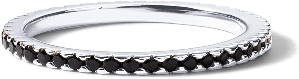 PAVOI 14K Gold Plated Sterling Silver Colored CZ Stones Stackable Ring | Simulated Diamond Eternity Bands for Women