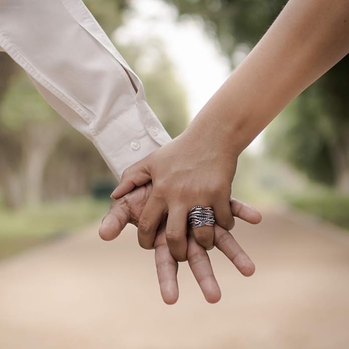 Wide Band Rings Twisted Rope Ring Two-Tone Mixed Metal Braided Statement Rings Fashion Jewelry for Women