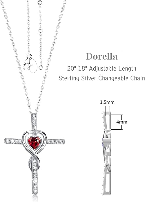Dorella Love Infinity Christmas Jewelry for Women Birthday Gifts Wife Mom December January Birthstones Blue Topaz Garnet and More Stones Jewelry 925 Sterling Silver