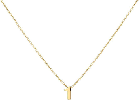 Number Necklace for Women Dainty 18K Gold Plated Pendant Necklace Charm Birth Month Personalized Jewelry Birthday Gift