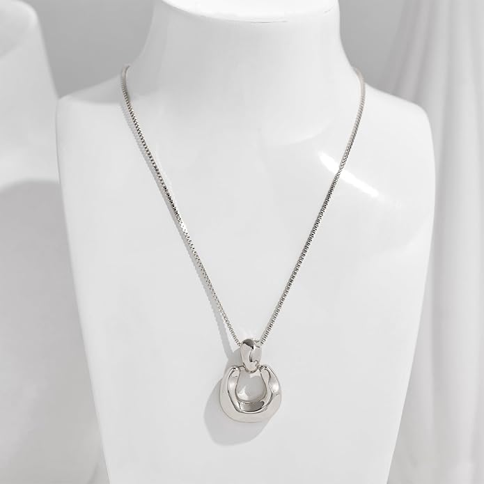 Pendant Necklace for Women Statement Gold Silver Necklace Trendy Jewelry for Women