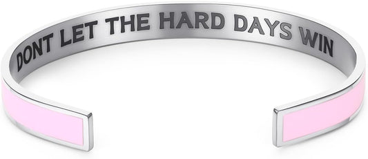 KHKINDPRO Dont Let The Hard Days Win Bracelet for Women Men, Handmade Braided Adjustable Wrap Stainless Steel To My Daughter/Best Friend Inspirational Gifts Ladies Jewelry