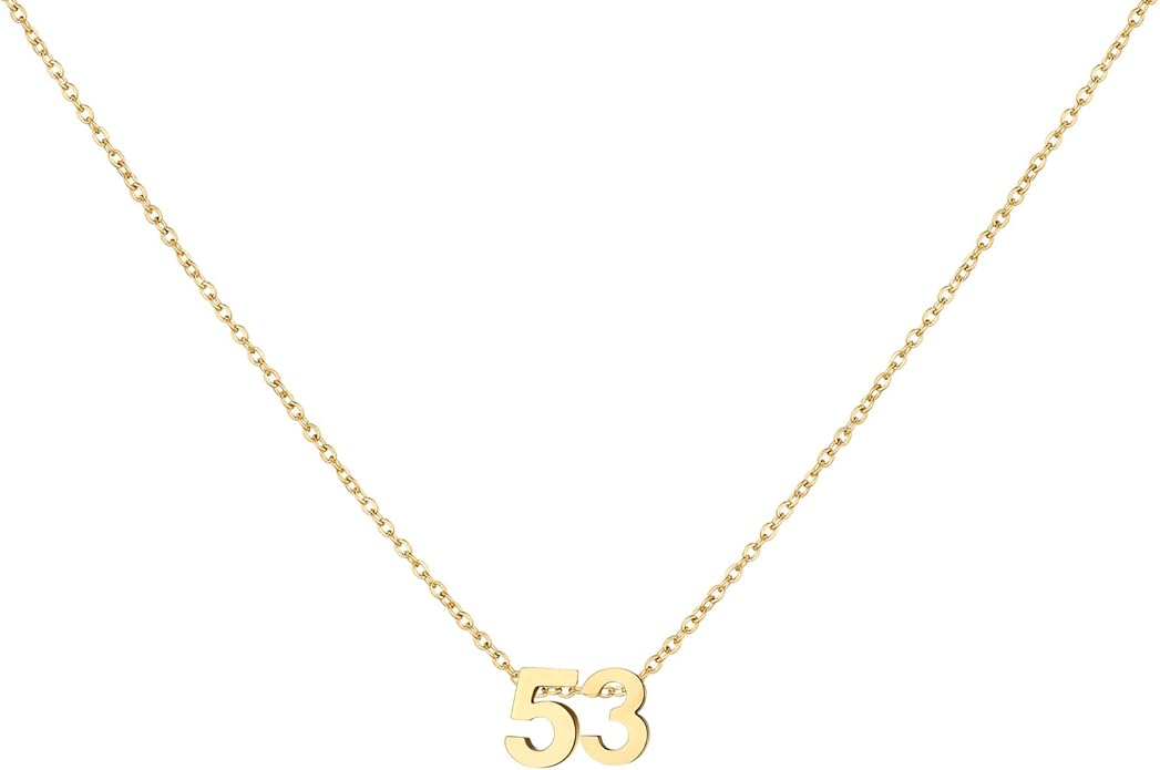 Number Necklace for Women Dainty 18K Gold Plated Pendant Necklace Charm Birth Month Personalized Jewelry Birthday Gift