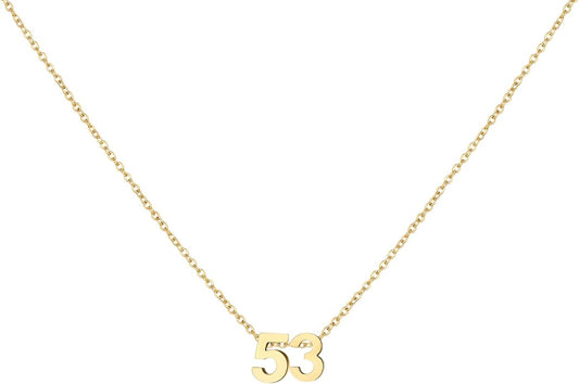 Number Necklace for Women Dainty 18K Gold Plated Pendant Necklace Charm Birth Month Personalized Jewelry Birthday Gift