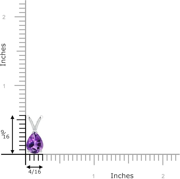 Angara Natural Amethyst Solitaire Pendant for Women | V-Bale Pear-Shaped Amethyst Solitaire Pendant in 14K Solid Gold/Silver/Platinum | February Birthday, Anniversary, Gemstone Jewellery Gift