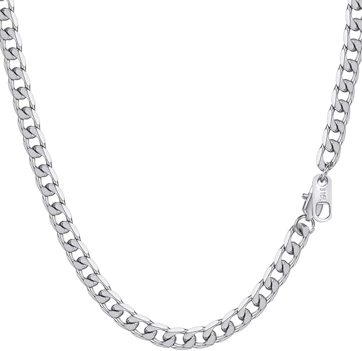 PROSTEEL 316L Stainless Steel Cuban Link Chain Necklaces for Men, Black/18K Gold Plated, Hypoallergenic Jewelry, 4mm-13mm, 14"-30", Come with Box