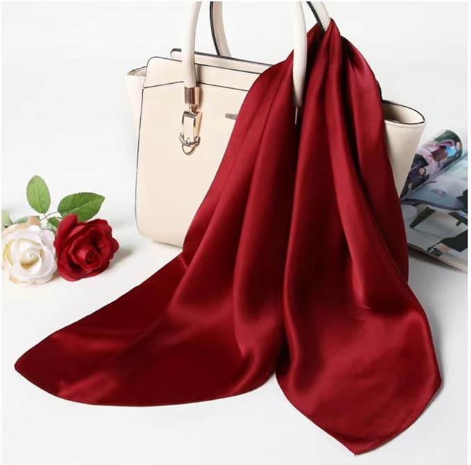 ANDANTINO 100% Mulberry Silk Square Scarf for Hair-25.6" X25.6'' Women Men Natural Silk Neckerchief Digital Printed Headscarf