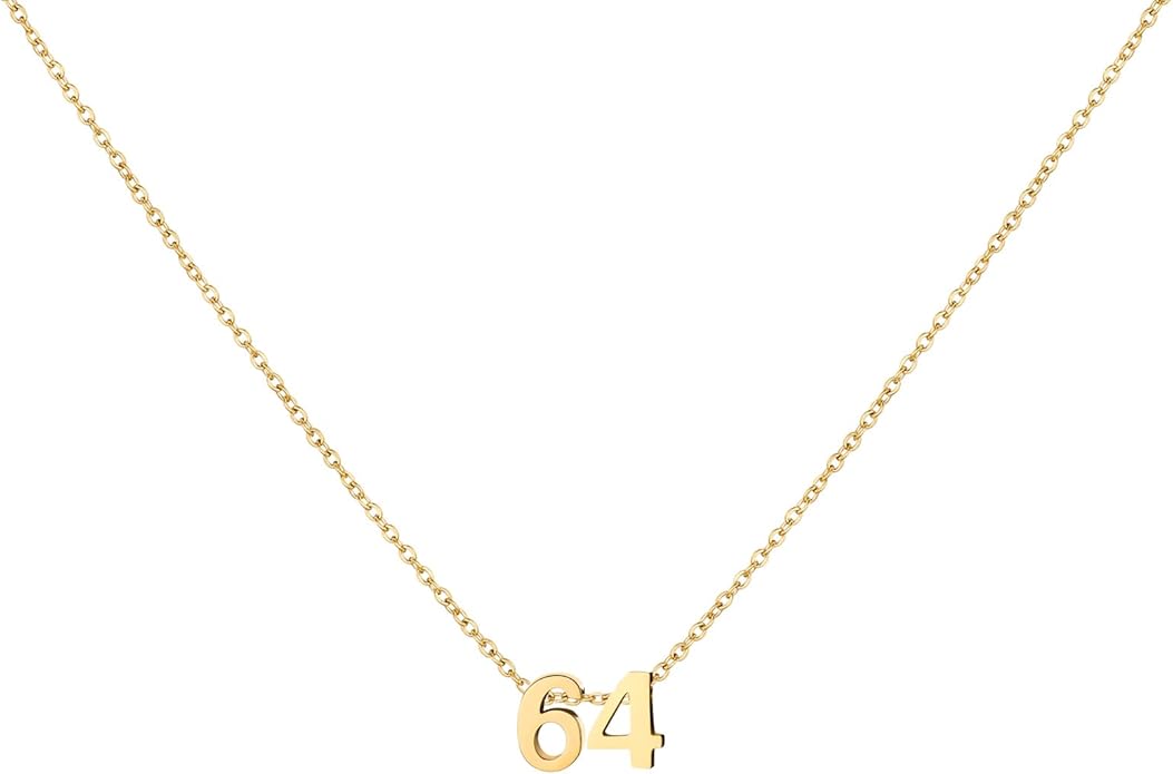 Number Necklace for Women Dainty 18K Gold Plated Pendant Necklace Charm Birth Month Personalized Jewelry Birthday Gift