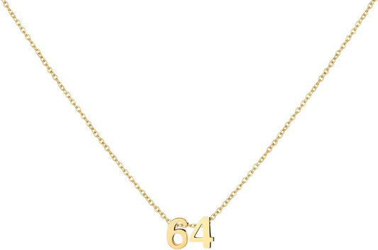 Number Necklace for Women Dainty 18K Gold Plated Pendant Necklace Charm Birth Month Personalized Jewelry Birthday Gift