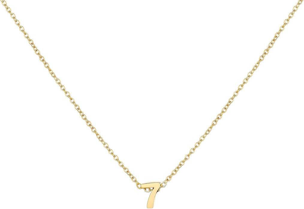 Number Necklace for Women Dainty 18K Gold Plated Pendant Necklace Charm Birth Month Personalized Jewelry Birthday Gift