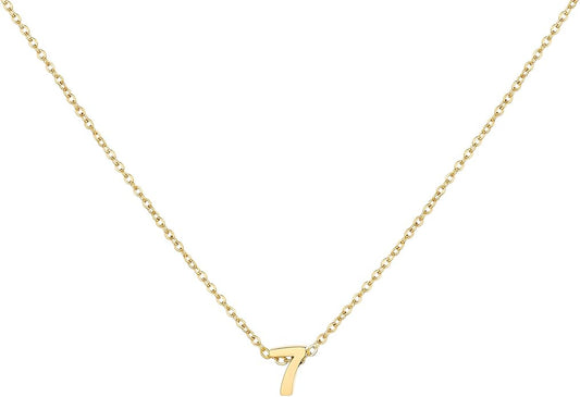 Number Necklace for Women Dainty 18K Gold Plated Pendant Necklace Charm Birth Month Personalized Jewelry Birthday Gift