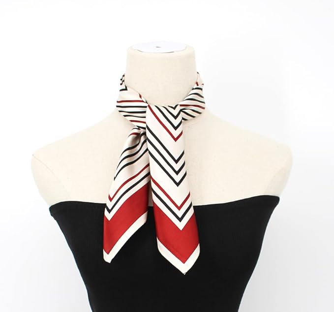 ANDANTINO 100% Pure Mulberry Silk Small Square Scarves -21'' x 21''- Digital Printed Neckerchief –Women Men Lightweight Scarf