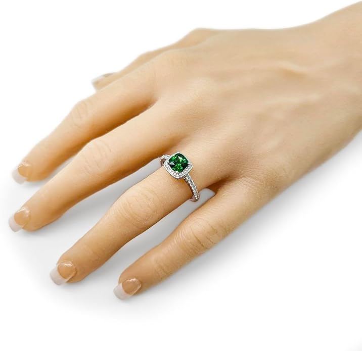 NANA Jewels Sterling Silver Engagement Rings for Women - Choose Simulated Morganite, Citrine, Aquamarine & More