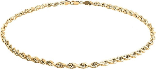 Savlano 14K Solid Gold Italian Chain Figaro, Rope, Mariner, Box, Cuban 14 Karat Anklet for Women Comes With Gift Box - Made in Italy