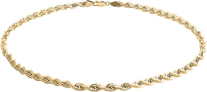 Savlano 14K Solid Gold Italian Chain Figaro, Rope, Mariner, Box, Cuban 14 Karat Anklet for Women Comes With Gift Box - Made in Italy