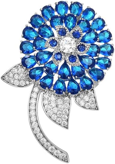 Flower Brooch Pin - Rhinestone Flower Pin 18k Gold Plated - Thanksgiving Day, Birthday, Wedding Gifts for Mom, Wife