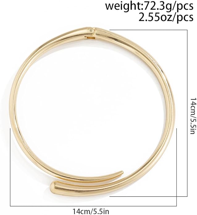 Gold Collar Necklace for Women Trendy African Jewelry Minimalist Statement Choker Metal Jewelry Gifts for Parties, Evenings, and Everyday Wear