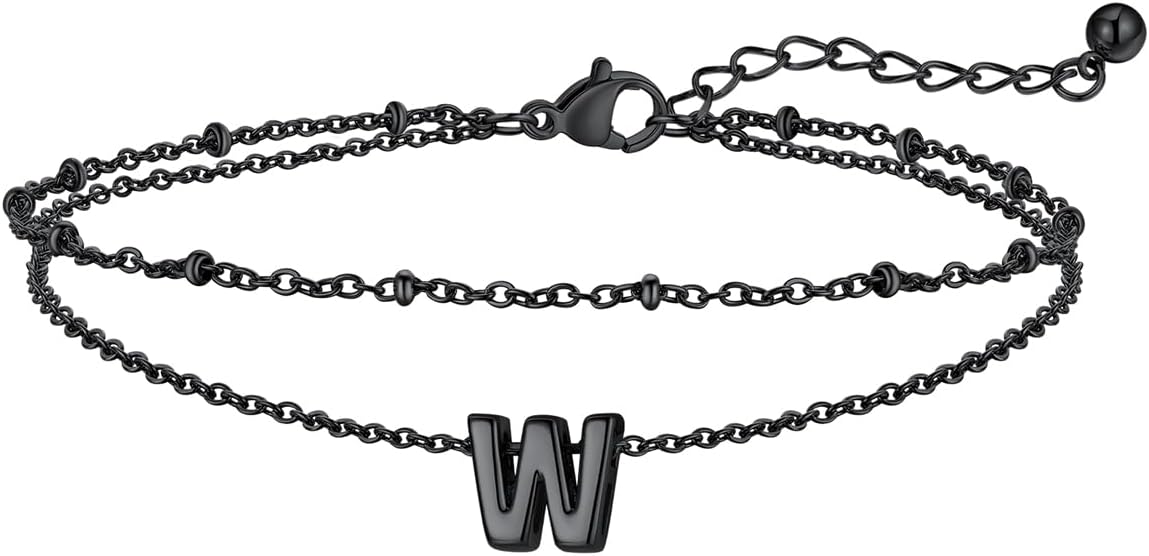 FaithHeart Initial Ankle Bracelets for Women, Waterproof 14k Gold Plated Initial Anklets Non Tarnish Stainless Steel Layered Anklet Summer Beach Foot Jewelry