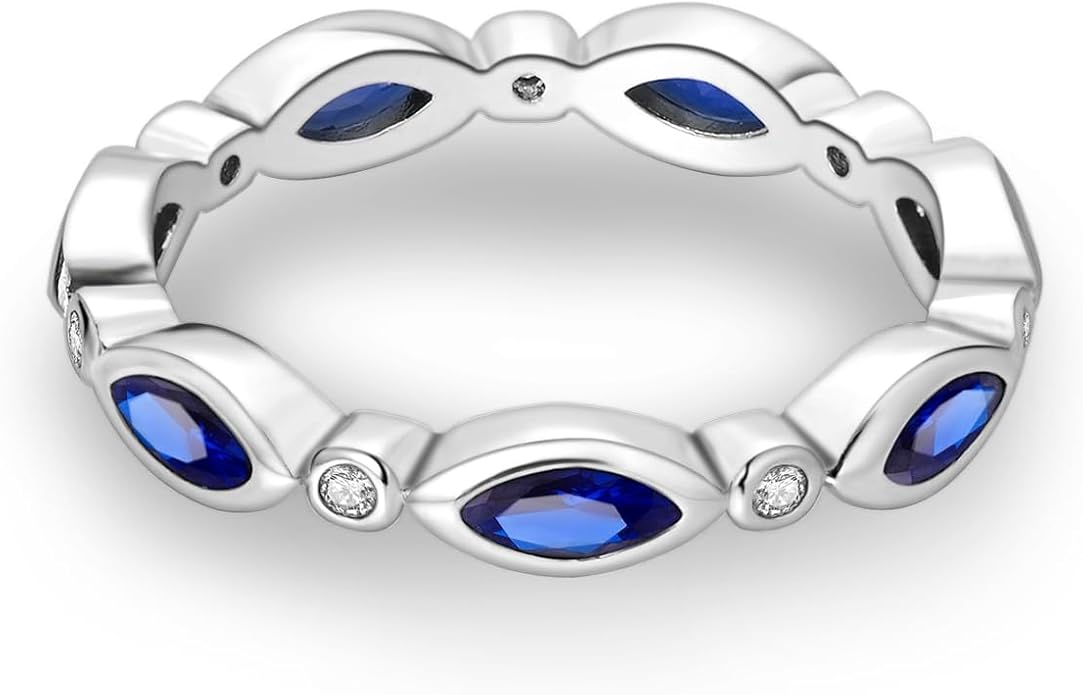 NARMO 925 Sterling Silver Rings for Women Evil Eyes Rings Entwined Line Cubic Zirconia Rings Simple Stackable Finger Rings Engagement Ring Personality Rings Size 6-9