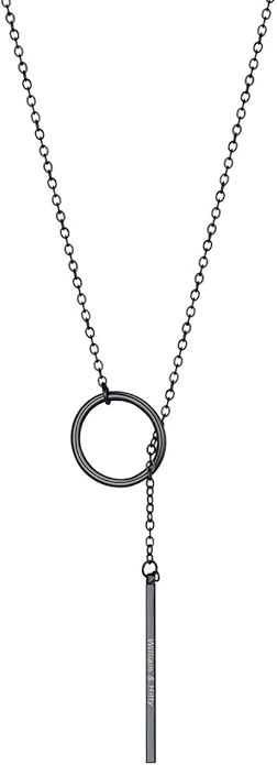 FOCALOOK Long Necklaces for Women 14K Gold Plated Dainty Drop Bar Pendant Lariat Y-Shaped Necklace Earring Set 28inch/73cm