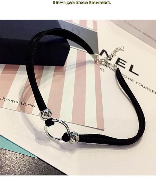 Sora Tuki Black Choker Necklace for Women 1cm-3cm Wide Velvet Leather Lace Chocker Tattoo Collar 90s Goth Jewelry