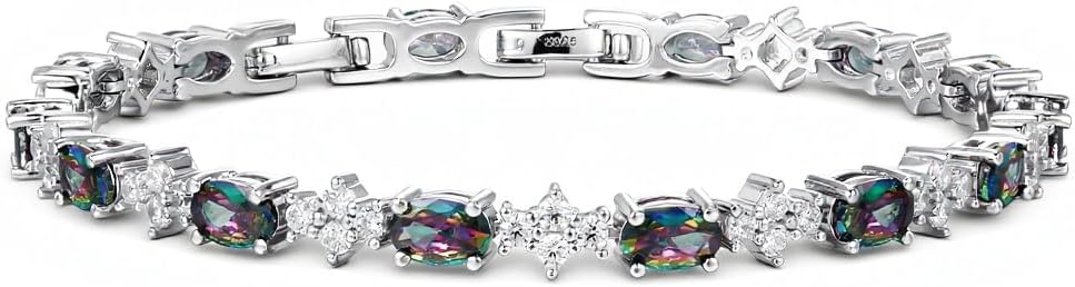 Tennis Birthstone Bracelets Sterling Silver Bracelets Charm Jewelry Birthday Gifts for Women,Girlfriend,Wife,Mom - Graduation, Friendship,Birthday, Anniversary