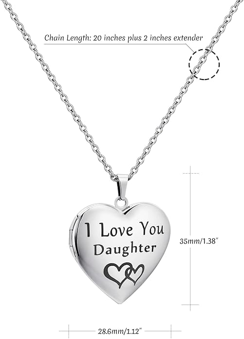 PHOCKSIN Personalized Locket Necklace for Women Photo Necklace with Customized Picture Birth Flower Birthstone New Years Gifts for Women