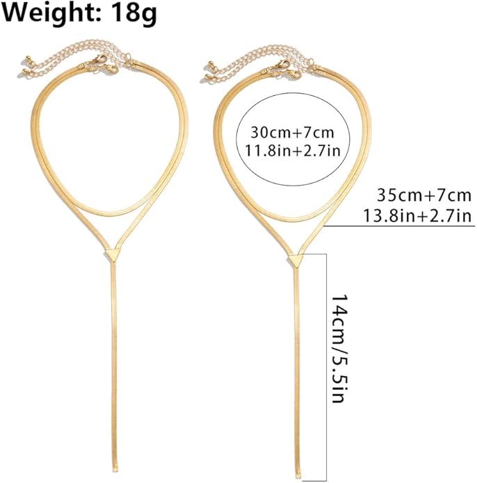 Chunky Gold Choker Necklace for Women,Trendy Silver Statement Necklace Long Snake Chain Drop Necklace,Charm Prom Body Jewelry Accessories Gifts