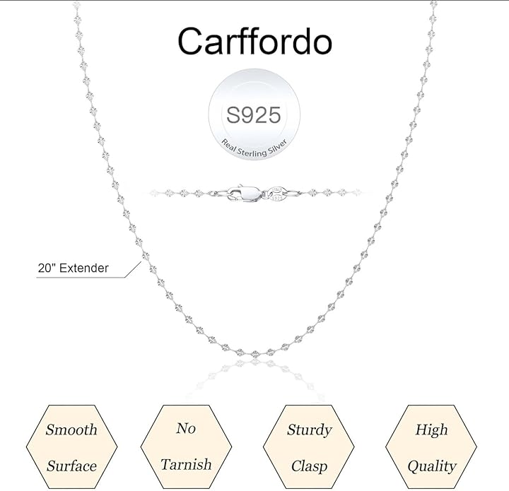 925 Sterling Silver Chain Necklace Link Chain Necklace for Women Simple Dainty 16K Gold Plated Necklace for Women Minimalist Waterproof Silver Necklace Trendy Jewelry Gifts