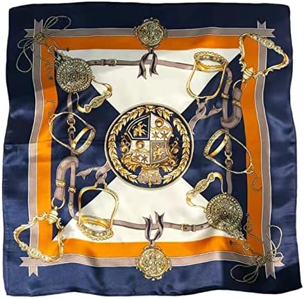 ANDANTINO 100% Mulberry Silk Scarf -21” Lightweight Square Neckerchief – Breathable Digital Printed Scarves with Gift Packed