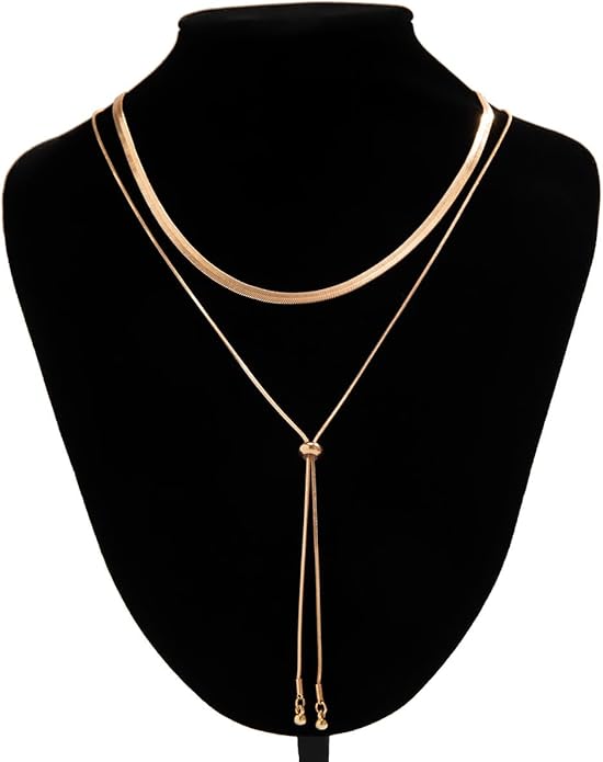 Chunky Gold Choker Necklace for Women,Trendy Silver Statement Necklace Long Snake Chain Drop Necklace,Charm Prom Body Jewelry Accessories Gifts