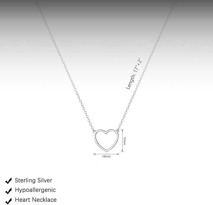 Cute Heart Necklace Dainty 18k Gold Plated Tiny Heart Pendant Choker Necklaces Small Gold Love Open Heart Chain Necklace for Women Simple Gold Necklace for Women Trendy Jewelry