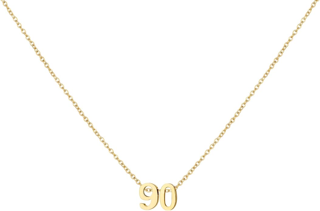 Number Necklace for Women Dainty 18K Gold Plated Pendant Necklace Charm Birth Month Personalized Jewelry Birthday Gift