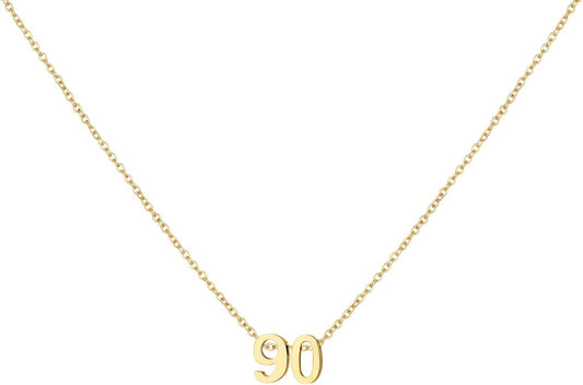 Number Necklace for Women Dainty 18K Gold Plated Pendant Necklace Charm Birth Month Personalized Jewelry Birthday Gift