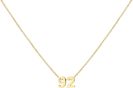 Number Necklace for Women Dainty 18K Gold Plated Pendant Necklace Charm Birth Month Personalized Jewelry Birthday Gift