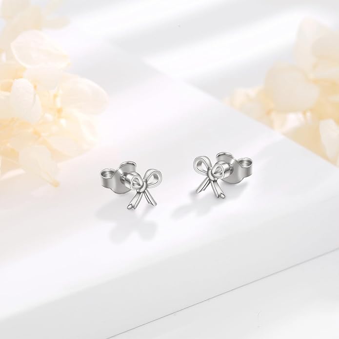 INFUSEU Sterling Silver Cute Stud Earrings Cat Frog Mushroom Bunny, Small Gifts for Women Teen Girls Animal Lovers