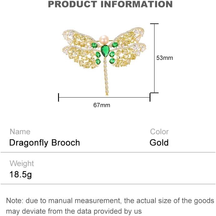 14K Gold Exquisite Dragonfly Brooch Adorned with Colorful Gemstones and Lustrous Pearls, Chic Brooch Accent for Special Events, Ideal for Stylish Women