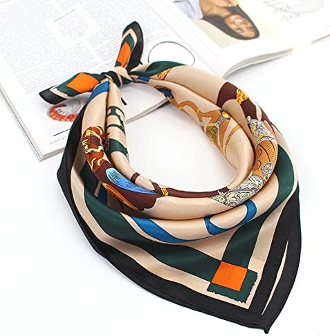 ANDANTINO 100% Mulberry Silk Scarf -21” Lightweight Square Neckerchief – Breathable Digital Printed Scarves with Gift Packed