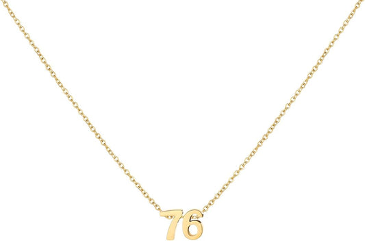Number Necklace for Women Dainty 18K Gold Plated Pendant Necklace Charm Birth Month Personalized Jewelry Birthday Gift
