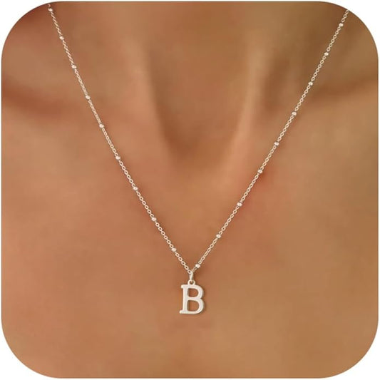 Initial Necklaces for Women Dainty Gold Letter Pendant Necklace 14k Gold Plated A-Z Name Necklaces Cute Charm Choker Necklace Fashion Accessories Non Tarnish Trendy Jewelry Gift