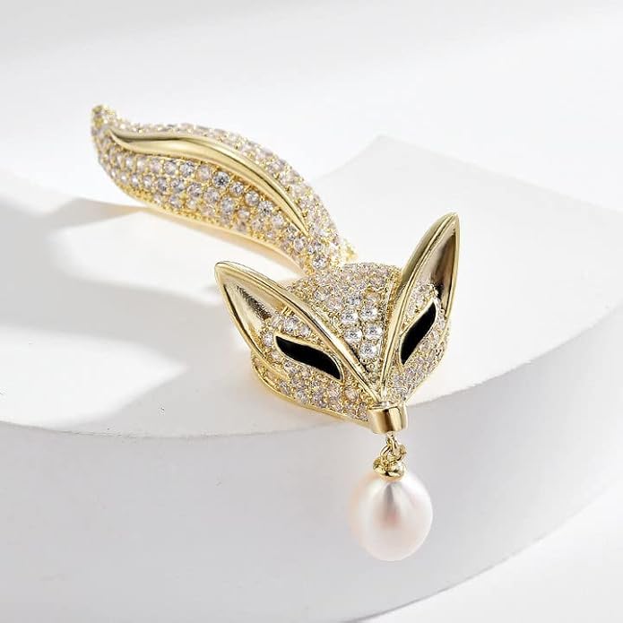 Animal Brooch for Women Rhinestone Brooch Pin 18k Gold Plated Animal Lapel Pin Fashion Jewelry Gift for Mom Wife