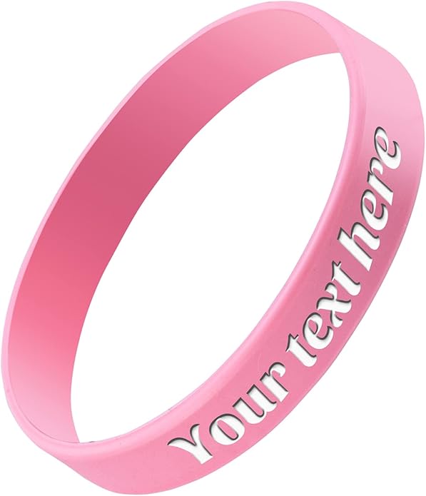 Custom Rubber Bracelet 1/10/30/50/100 ct Personalized Silicone Wristbands Customizable Debossed for Motivation, Events, Gifts, Promotions, Party, Awareness