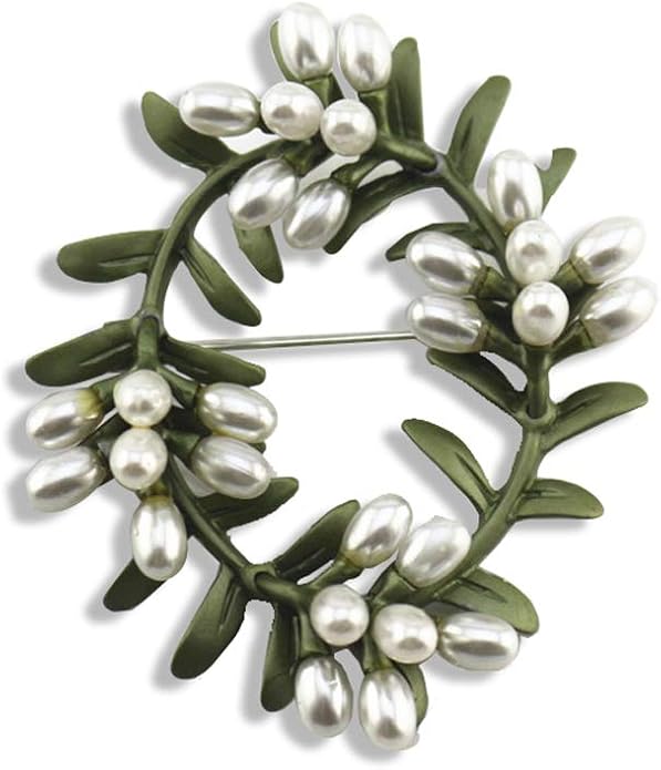Crystal Pearl Flower Brooches Pins Fashion Beautiful Created Rhinestone Floral Brooch Good Idea for Party Dance Wedding Banquet for Elegant Women Girl