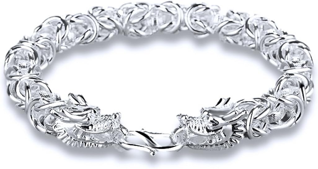 Italian Handmade Sterling Silver Mens Bracelets | Solid S925 Chain Bracelets for Men | Men's Silver Bracelet Gift for Dad, Boyfriend, Son, My Man