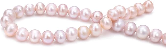 BEADIA Natural Pearl Beads Potato 10-11mm Purple Freshwater Cultured Loose Gemstone Beads for DIY Jewelry Making 13.8''/Strand