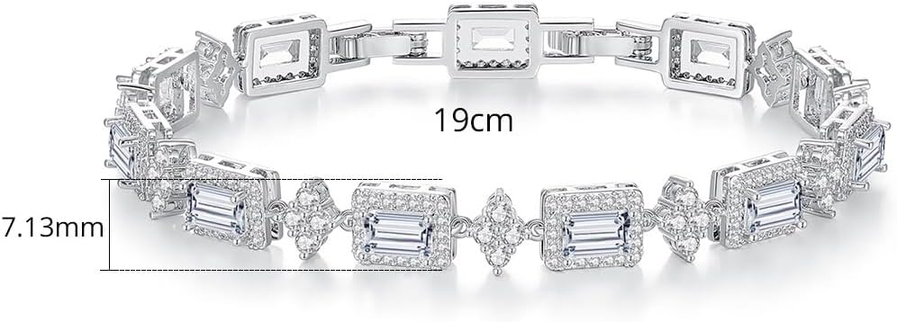 14K Gold Square Moissanite Bracelet, Refined Design for Formal Wear, Adjustable Fit