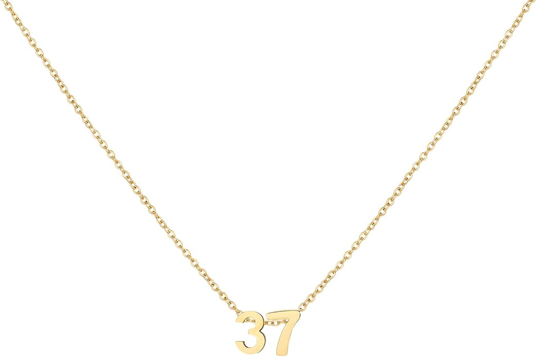 Number Necklace for Women Dainty 18K Gold Plated Pendant Necklace Charm Birth Month Personalized Jewelry Birthday Gift